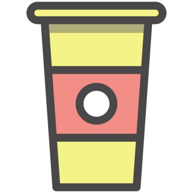 Tek kullanımlık kahve fincanı vektör ikonu tasarımı ögesi