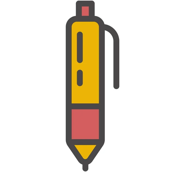 Encre stylo bille automatique contour plat icône vectorielle — Image vectorielle