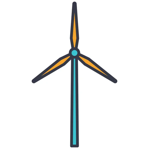 Molino de viento turbina generada icono del vector de energía eólica — Archivo Imágenes Vectoriales