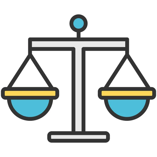 Libra equilibrio y equilibrio icono de vector plano — Vector de stock