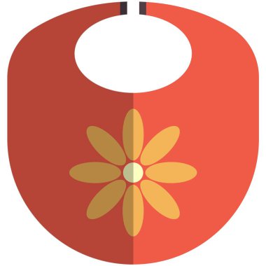 Bebek önlüğü simgesi, düz vektör izole çizimi. Çocuk aksesuarları..