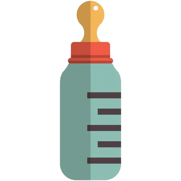 Ikona kojenecké láhve, plochý vektor izolované ilustrace. Krmivo láhev s bradavkou pro kojené děti. — Stockový vektor