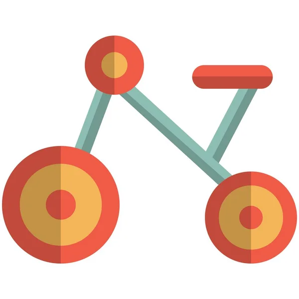 Kids bike icon, flat vector isolated illustration. Vintage child tricycle. — Stock Vector