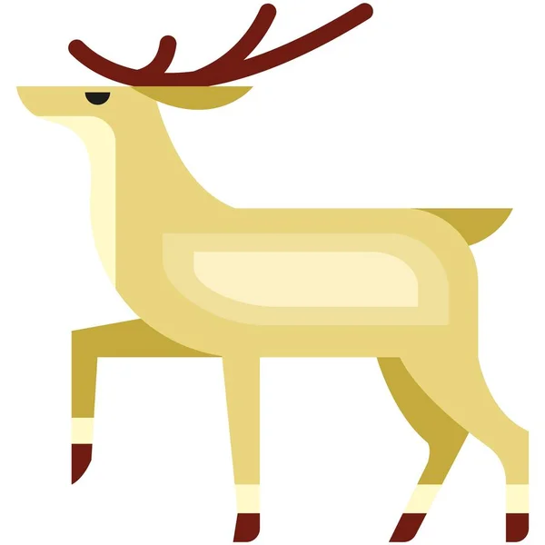 Reindeer icon, flat vector isolated illustration. Christmas and New Year symbol, decoration. — Stock Vector