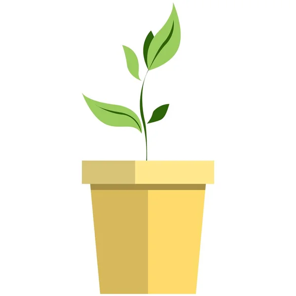Ícone de planta em vaso, ilustração isolada de vetor plano. Jardinagem. — Vetor de Stock