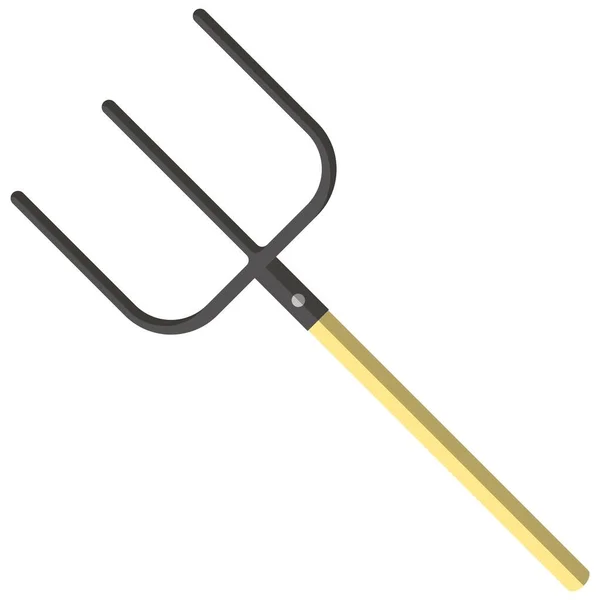 Pitchfork icon, flat vector isolated illustration. Garden tool. Farming equipment. — Stock Vector