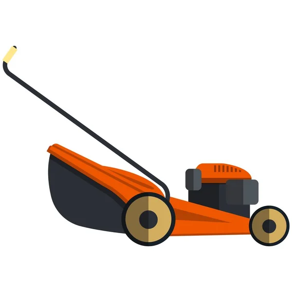 Ícone de cortador de grama, ilustração isolada de vetor plano. Cortador de relva. Equipamento de jardinagem. — Vetor de Stock
