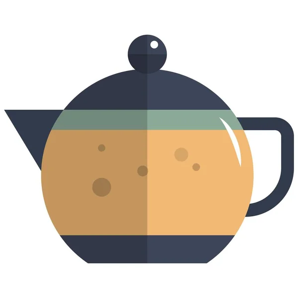 Konvice, káva sloužící pot ikona, plochý vektor izolované ilustrace. — Stockový vektor