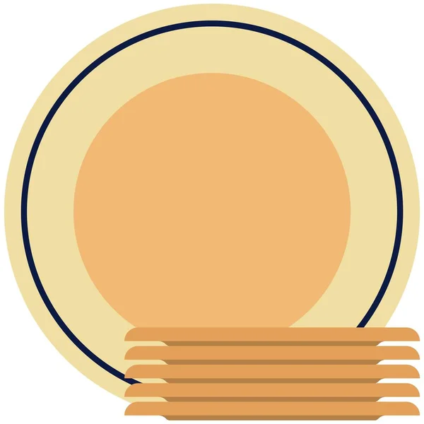 Dinner plate icons, flat vector isolated illustration. Tableware, dinnerware, crockery. — Stock Vector