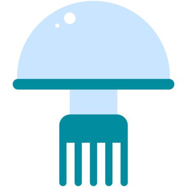 Denizanası sualtı yaratığı izole edilmiş düz vektör simgesi