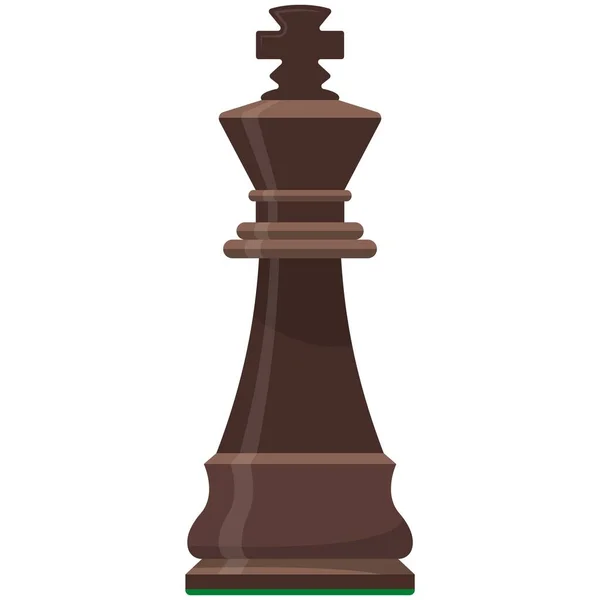 King playing chess piece isolated flat vector icon — Stock Vector