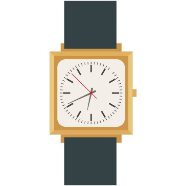 Kare analog arama vektörlü erkek kol saati izole edildi