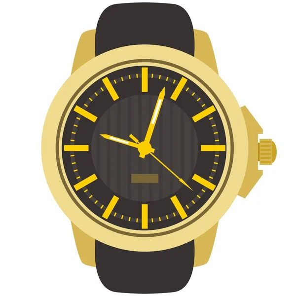 Fashion self-kronkelende kwarts horloge vector geïsoleerd op wit — Stockvector