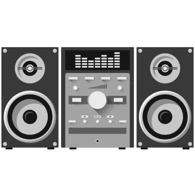 Stereo ses sistemi, ev müzik merkezi beyazda izole