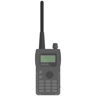 Taşıyıcı taşınabilir polis telsizi beyaz üzerine izole edildi