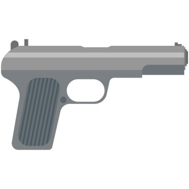 Beyaz üzerine izole edilmiş vektör polis tabancası veya tabancası