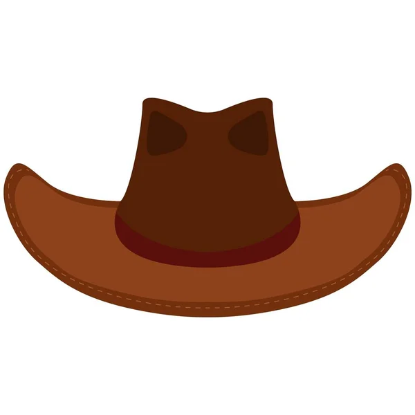 Férfi cowboy kalap széles karimájú lapos vektor elszigetelt — Stock Vector