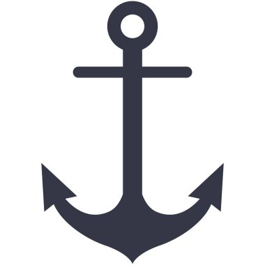 Siyah Donanma çapası izole edilmiş düz vektör simgesi logosu