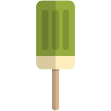 Beyaz arkaplanda izole edilmiş kivi meyveli dondurma