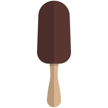 Beyaz arka planda izole edilmiş çikolatalı dondurma.