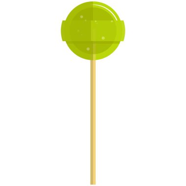 Beyaz çubukta tatlı yuvarlak lolipop şekeri