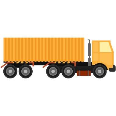 Beyaz arkaplanda vektör yarı kamyon izole edildi