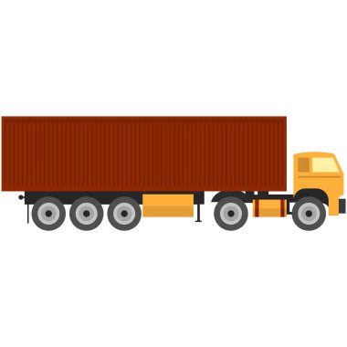 Vektör yol nakliye kamyonu beyaz renkte izole edildi