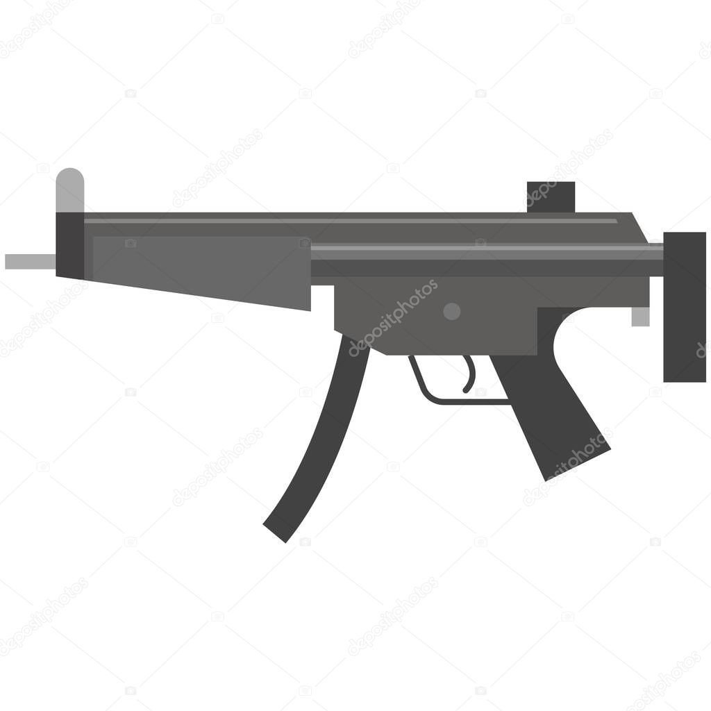 Vector submachine gun isolated on white background
