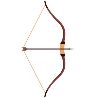 Hint oku ve yay vektörü beyaz üzerine izole edildi