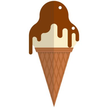 Dondurma külahı vektörü beyaz arkaplanda izole edildi