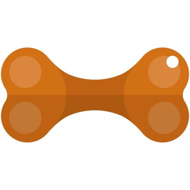 Beyaz arkaplanda izole edilmiş kemik düz vektör simgesi