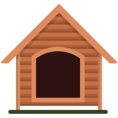 Tahta köpek kulübesi vektörü beyaz arkaplanda izole edildi