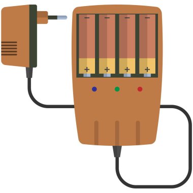 Batarya şarj vektör simgesi beyaz arkaplanda izole