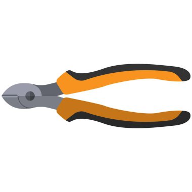 Kesiciler beyaz üzerine izole edilmiş düz vektör simgesi