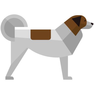 Köpek Moskova bekçi köpeği vektör simgesi beyaz üzerine izole