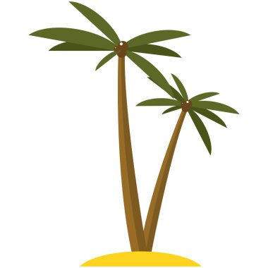 Palmiye vektörü hindistan cevizi plaj ağacı izole görüntü