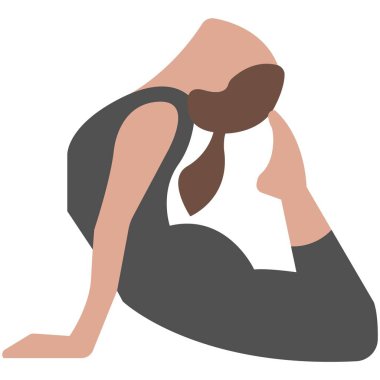 Yoga pozu rajakapotasana beyaz üzerinde izole vektör çizimi