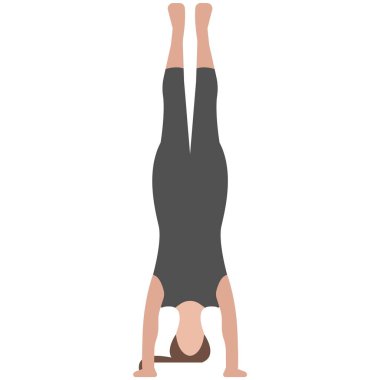 Yoga amuda kalkma vektör çizimi beyaz üzerine izole edildi