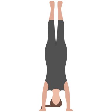 Yoga handstand vector illustration isolated on white clipart