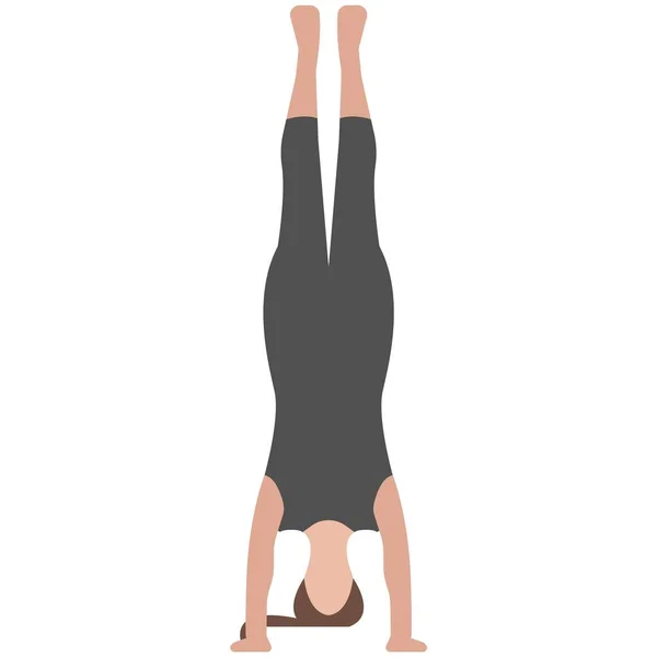 Yoga handstand vector illustration isolated on white — Stock Vector