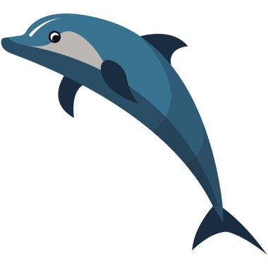 Yunus vektör deniz balığı çizimi beyaza izole edildi