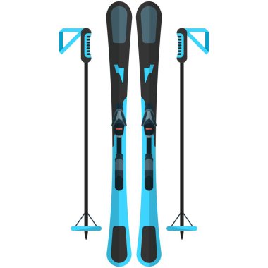 Kayak ekipmanları ve çubuk simgesi beyaza izole edildi