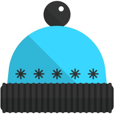 Şapka vektörü kış başlığı simgesi beyaz üzerinde izole