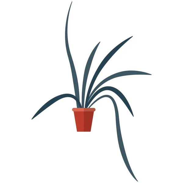 Pote vetorial com planta de flor isolada em branco — Vetor de Stock