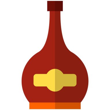 Konyak şişesi vektör alkolü beyaz üzerine illüstrasyon