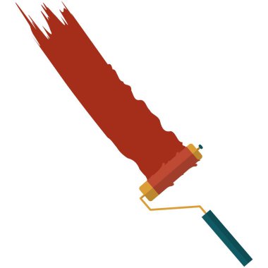 Boyalı fırça vektörü, boya fırçasından renk duvarına