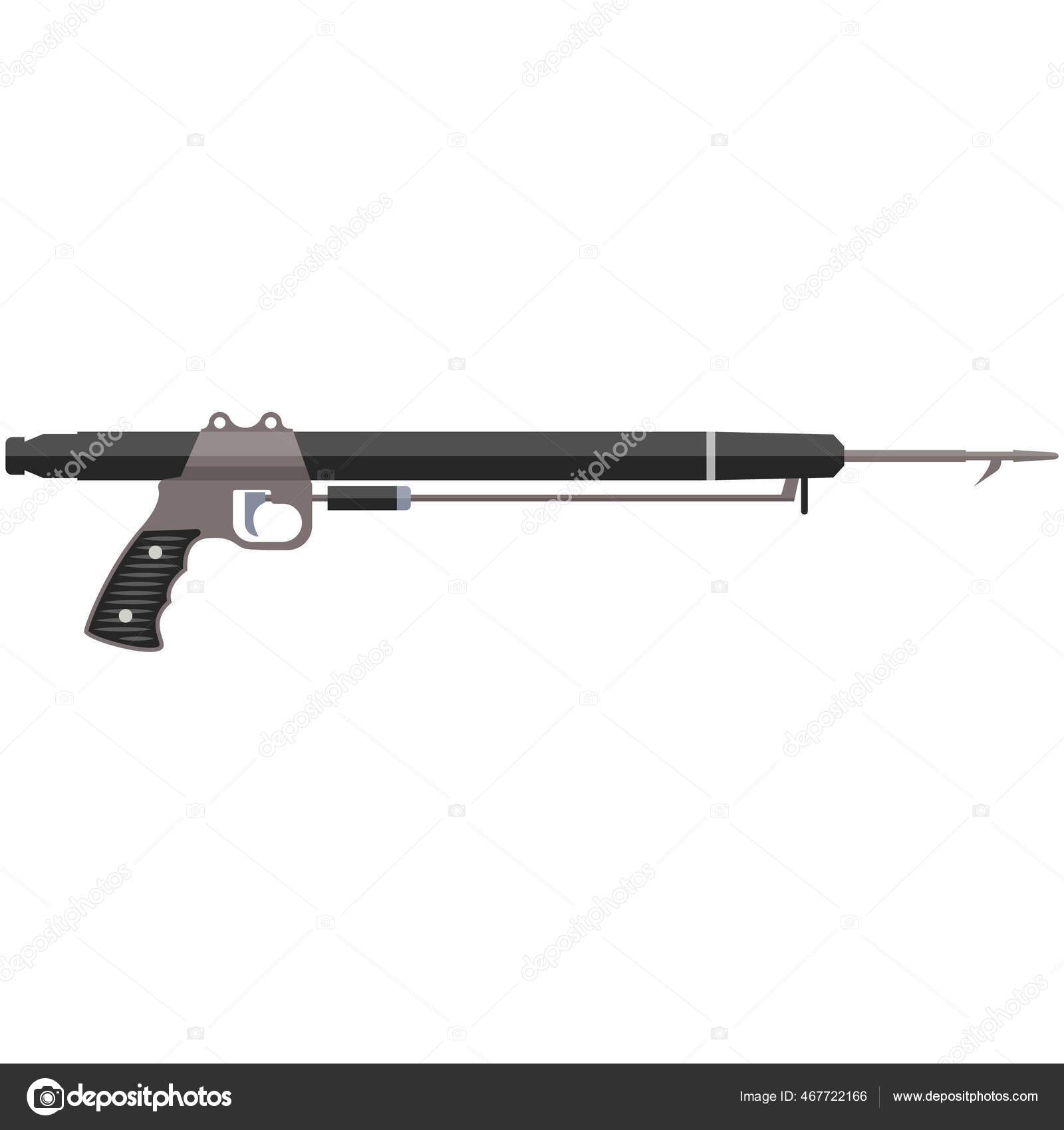 Arpón pistola de lanza vectorial para la pesca aislada en blanco Vector de  stock #467722166 de ©skypistudio