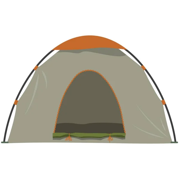 Campamento tienda de campaña ilustración vectorial aislado en blanco — Vector de stock