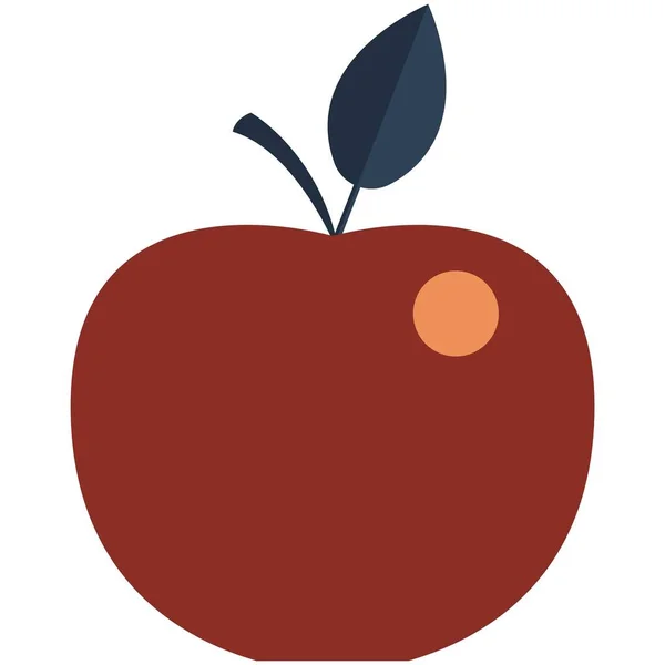 Vector appel fruit geïsoleerd pictogram op witte achtergrond — Stockvector