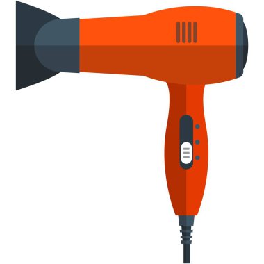 Beyaz arkaplanda saç kurutma vektörü simgesi izole edildi